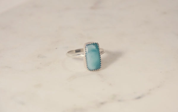 Sterling Silver Larimar Ring size 7 - Wild Soul Gems