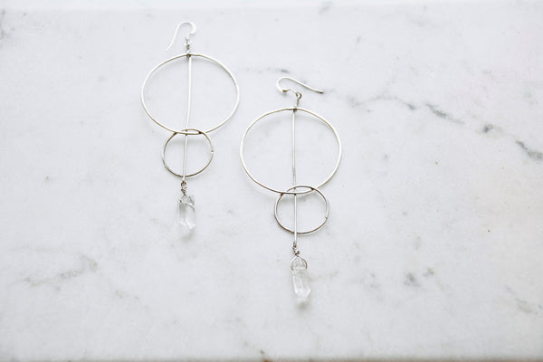 Double Hoop Quartz Earrings - Wild Soul Gems