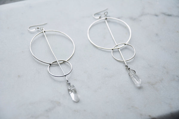 Double Hoop Quartz Earrings - Wild Soul Gems