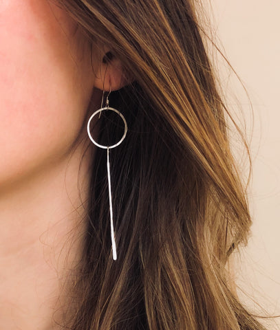 Minimal Circle Drop Earrings - Wild Soul Gems