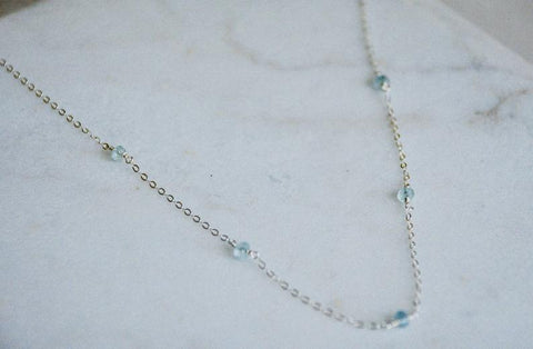 Aquamarine Gemstone Choker - Wild Soul Gems