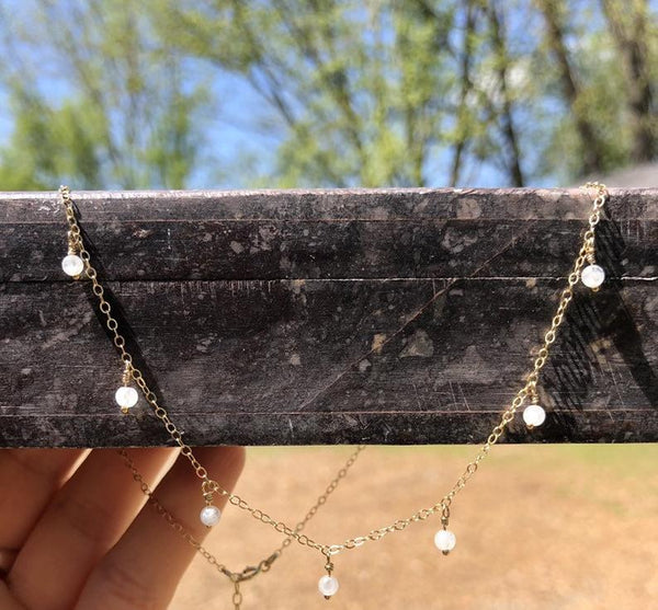 Dangle Moonstone Necklace - Wild Soul Gems