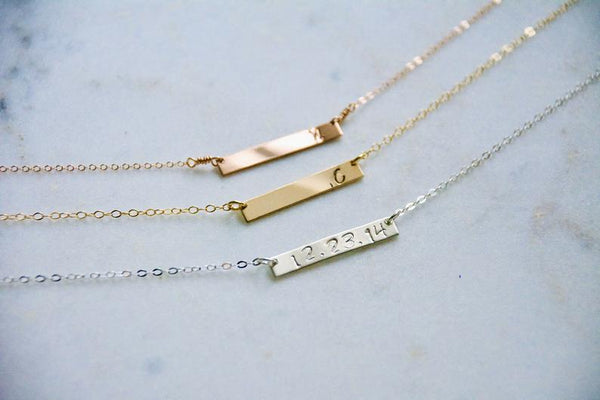 Personalized Bar Necklace - Wild Soul Gems