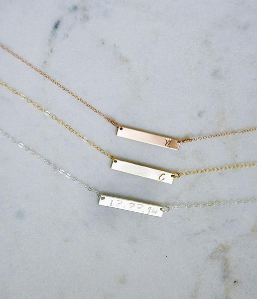 Personalized Bar Necklace - Wild Soul Gems