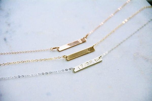 Personalized Bar Necklace - Wild Soul Gems